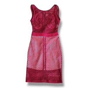 ENTRY Red/nude Eyelet lace Cocktail dress